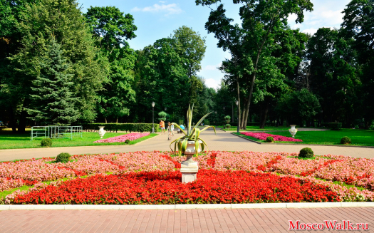 цветочные клумбы в парке Лефортово