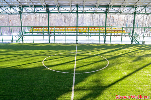 поле можно арендовать и поиграть зимой в футбол