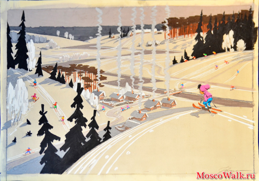 Рисунки к мультфильму Снежные дорожки