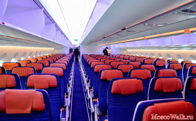 салон самолета Airbus A350 Аэрофлот