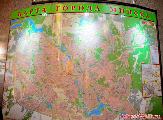 Карта города Минск на вокзале