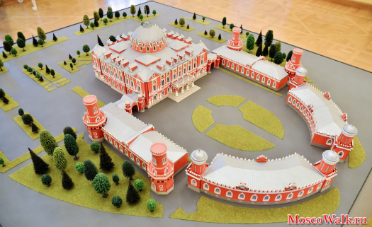 Территория Петровского дворца на макете