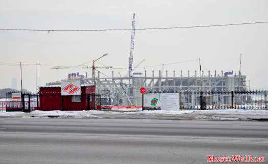 Вид на стадион Спартак с Волоколамского шоссе