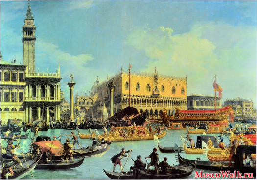 Каналетто (Джованни Антонио Каналь) - Возвращение Бучинторо к молу у Дворца дожей (1727-1729гг.)