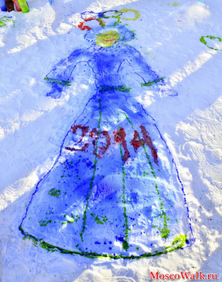 рисунки на снегу в парке сокольники