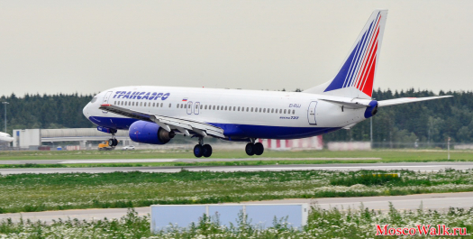 Посадка boeing 737 Transaero