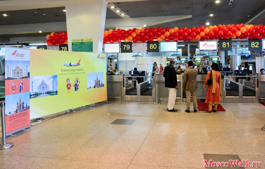 стойки регистрации в Домодедово Air India
