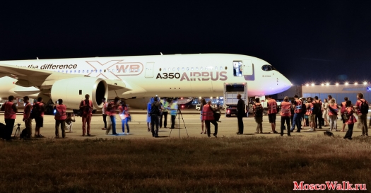 встреча Airbus A350 XWB в Москве