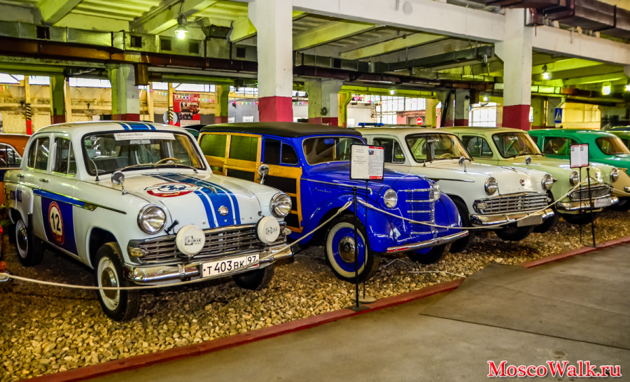 Автомобили Москвич в музее транспорта