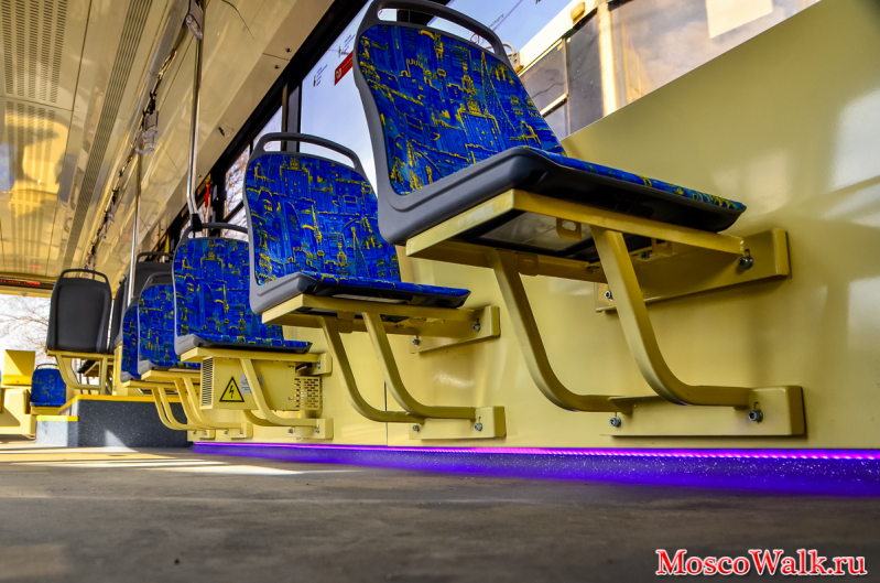 Подсветка сидений в трамваи Витязь-М