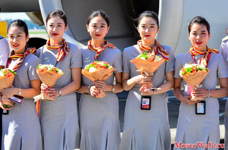 Стюардессы авиакомпании Beijing Capital Airlines