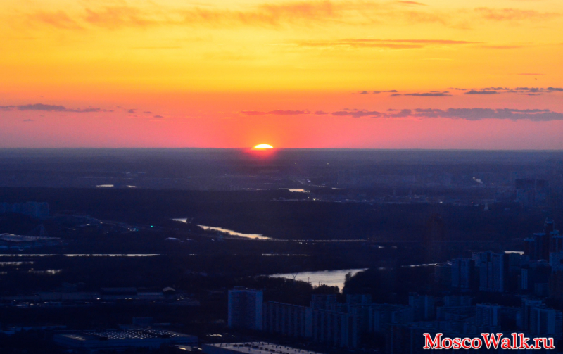 Закат на Смотровой площадке Москва сити