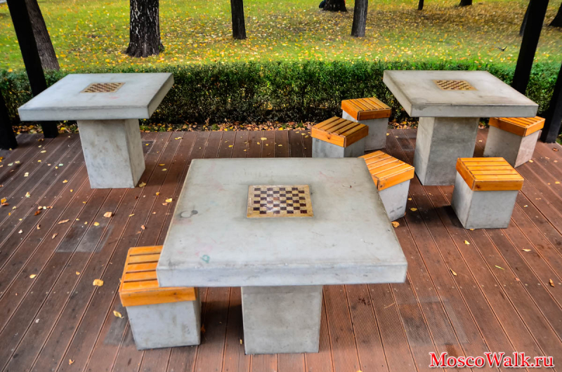 шахматные столы Новослободский парк