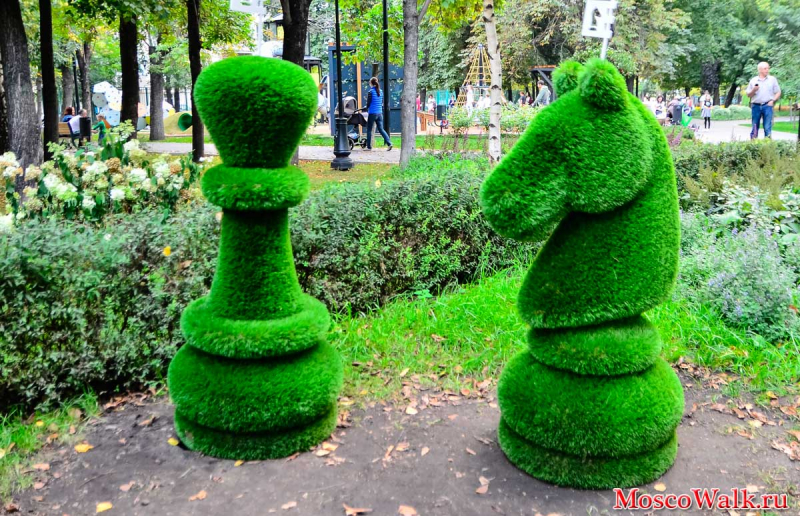Шахматные фигуры в парке