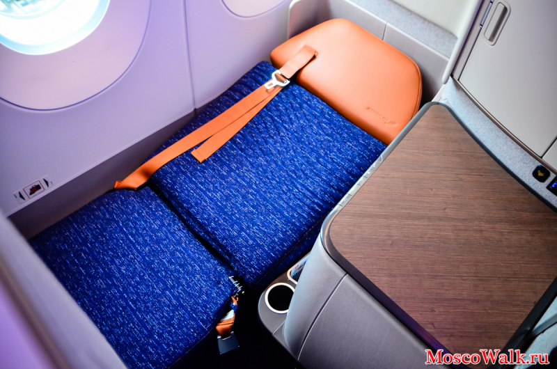 кресло-кровать в салоне Airbus A350 Аэрофлот 