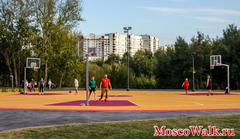 парк в пойме реки Шмелевка баскетбольные кольца